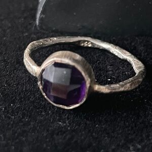 Artisan sliver amethyst ring